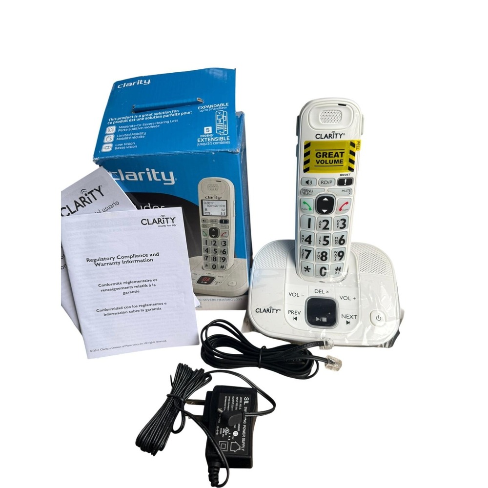 NEW Clarity Cordless Phone Large Buttons Answering Machine Hearing Loss